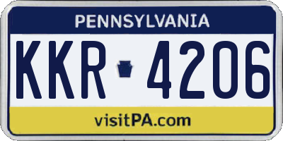 PA license plate KKR4206
