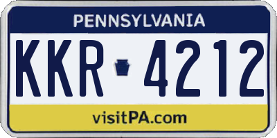 PA license plate KKR4212