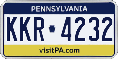 PA license plate KKR4232