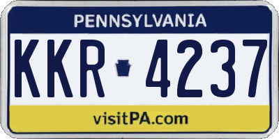 PA license plate KKR4237