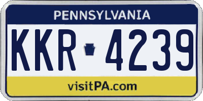 PA license plate KKR4239