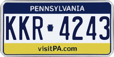 PA license plate KKR4243