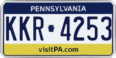 PA license plate KKR4253