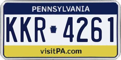 PA license plate KKR4261