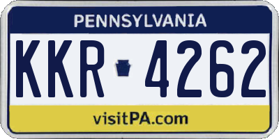 PA license plate KKR4262