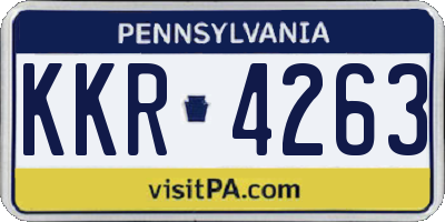 PA license plate KKR4263