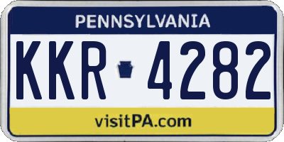 PA license plate KKR4282