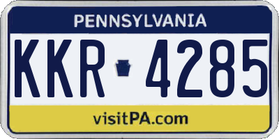 PA license plate KKR4285