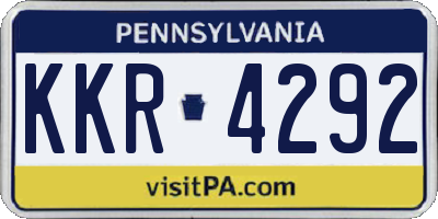PA license plate KKR4292