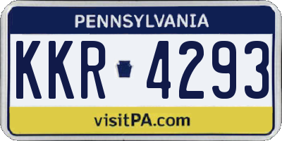 PA license plate KKR4293