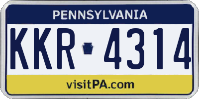 PA license plate KKR4314