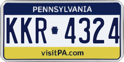 PA license plate KKR4324