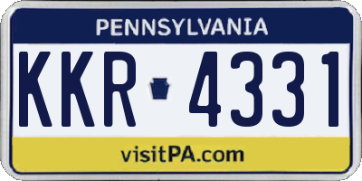 PA license plate KKR4331