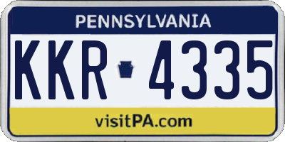 PA license plate KKR4335