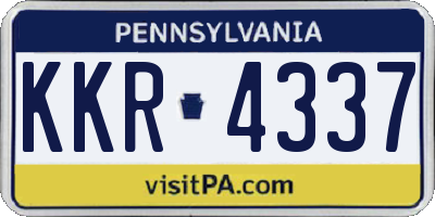 PA license plate KKR4337