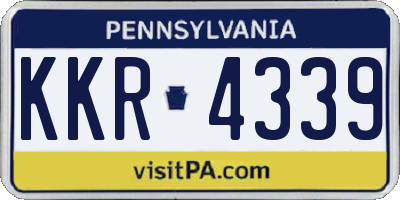 PA license plate KKR4339