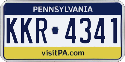 PA license plate KKR4341