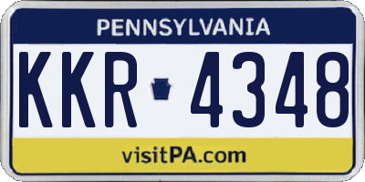 PA license plate KKR4348
