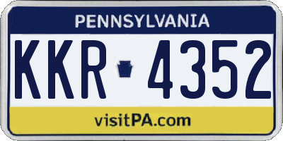 PA license plate KKR4352