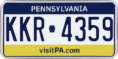 PA license plate KKR4359