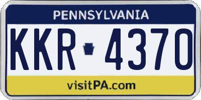 PA license plate KKR4370