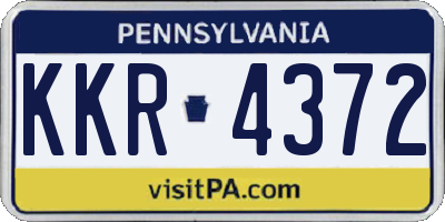 PA license plate KKR4372