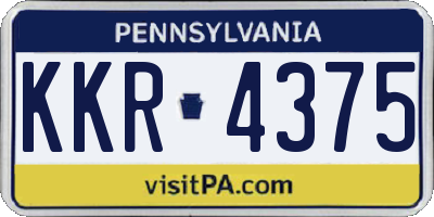 PA license plate KKR4375