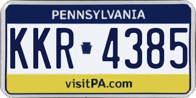 PA license plate KKR4385