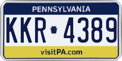PA license plate KKR4389