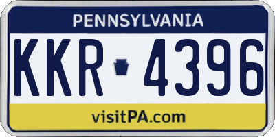 PA license plate KKR4396