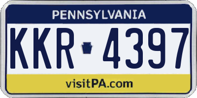 PA license plate KKR4397
