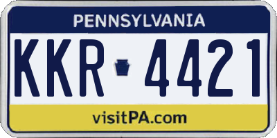PA license plate KKR4421