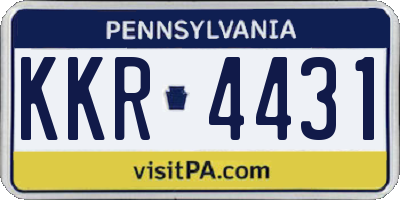 PA license plate KKR4431