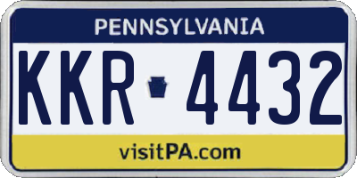 PA license plate KKR4432