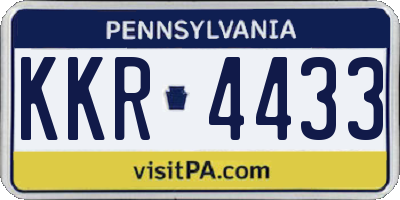 PA license plate KKR4433
