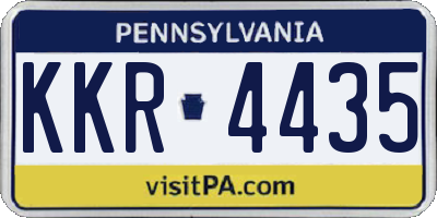 PA license plate KKR4435