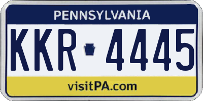 PA license plate KKR4445