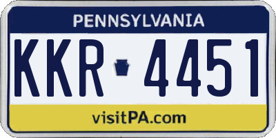 PA license plate KKR4451
