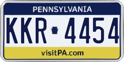 PA license plate KKR4454