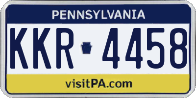 PA license plate KKR4458