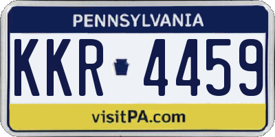 PA license plate KKR4459