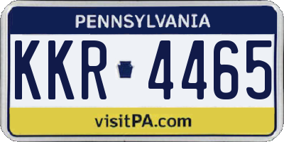 PA license plate KKR4465