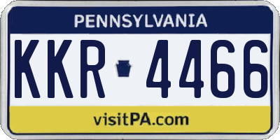 PA license plate KKR4466