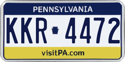 PA license plate KKR4472