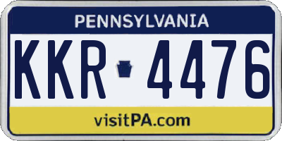 PA license plate KKR4476