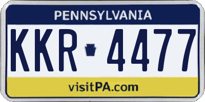 PA license plate KKR4477