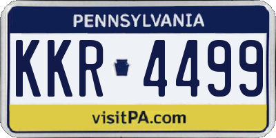 PA license plate KKR4499