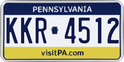 PA license plate KKR4512