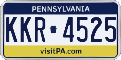 PA license plate KKR4525
