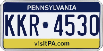 PA license plate KKR4530